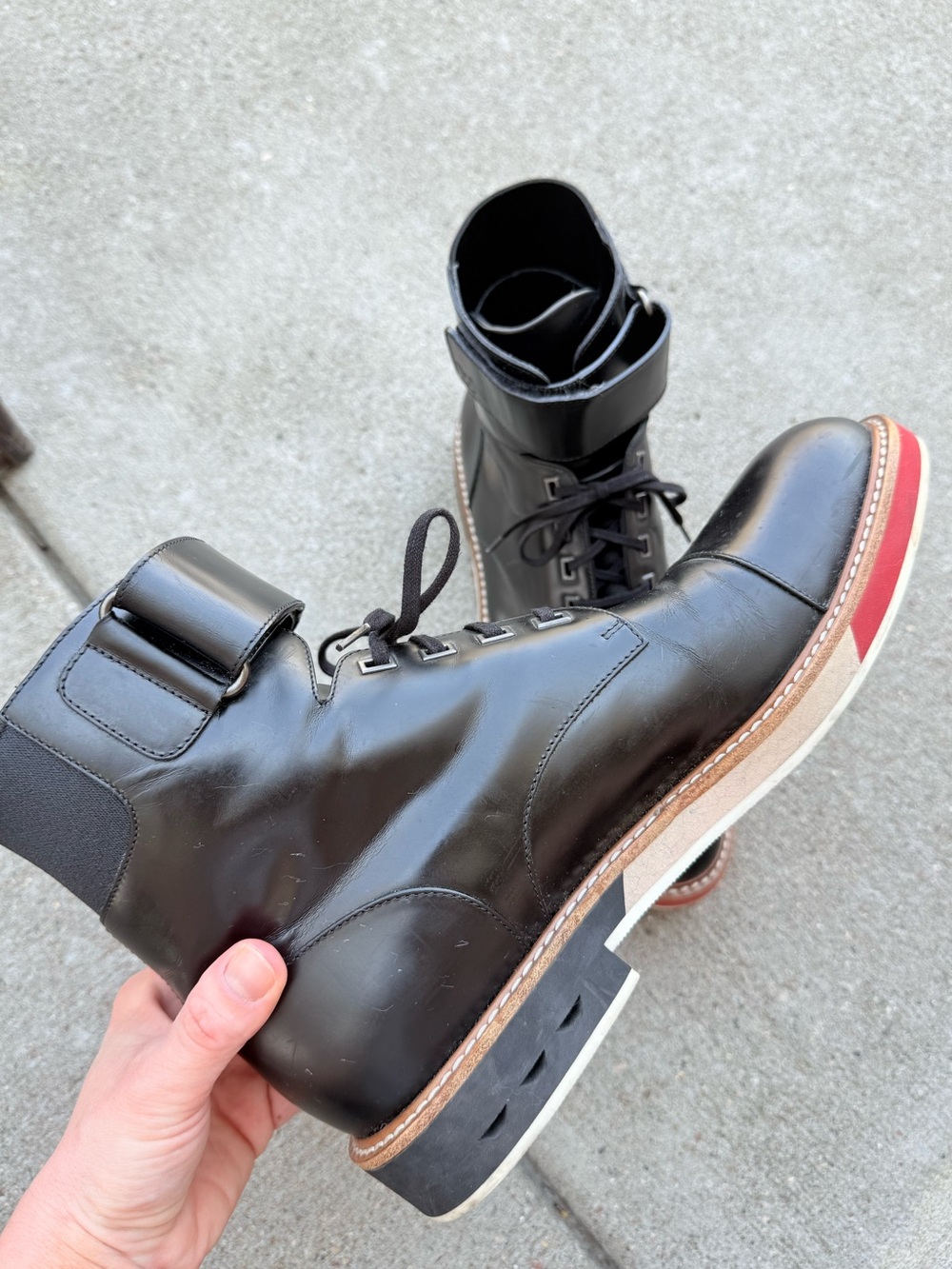 Louis Vuitton Men’s Sword Black Leather Cap Toe Lace Up Boots size 8UK - Picture 8 of 16